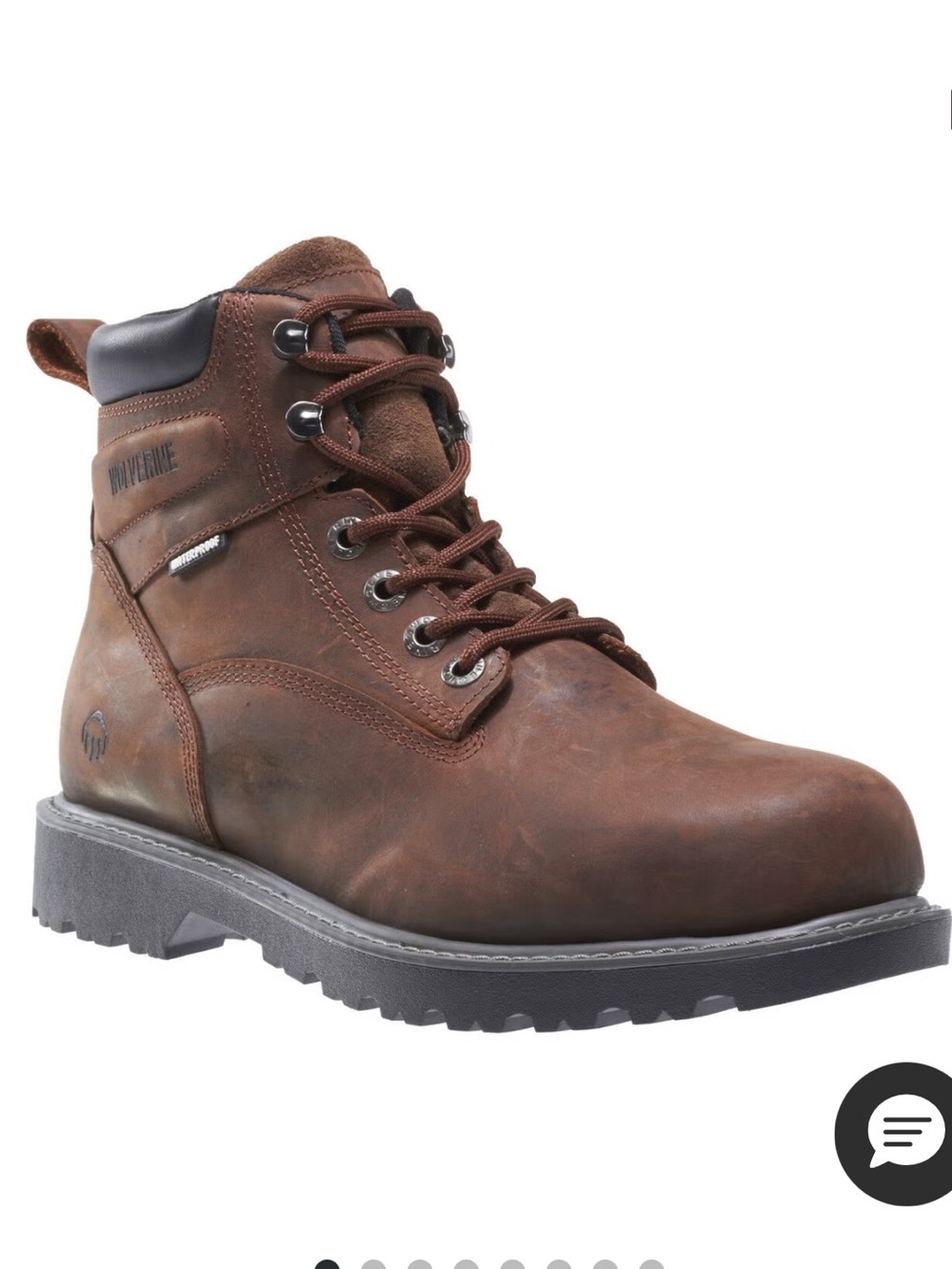 Wolverine Brown Leather Waterproof Work Boots